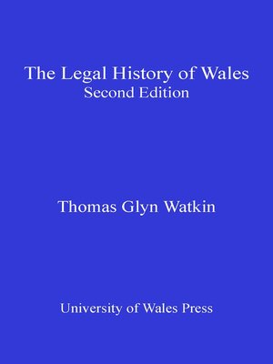 cover image of The Legal History of Wales